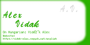 alex vidak business card